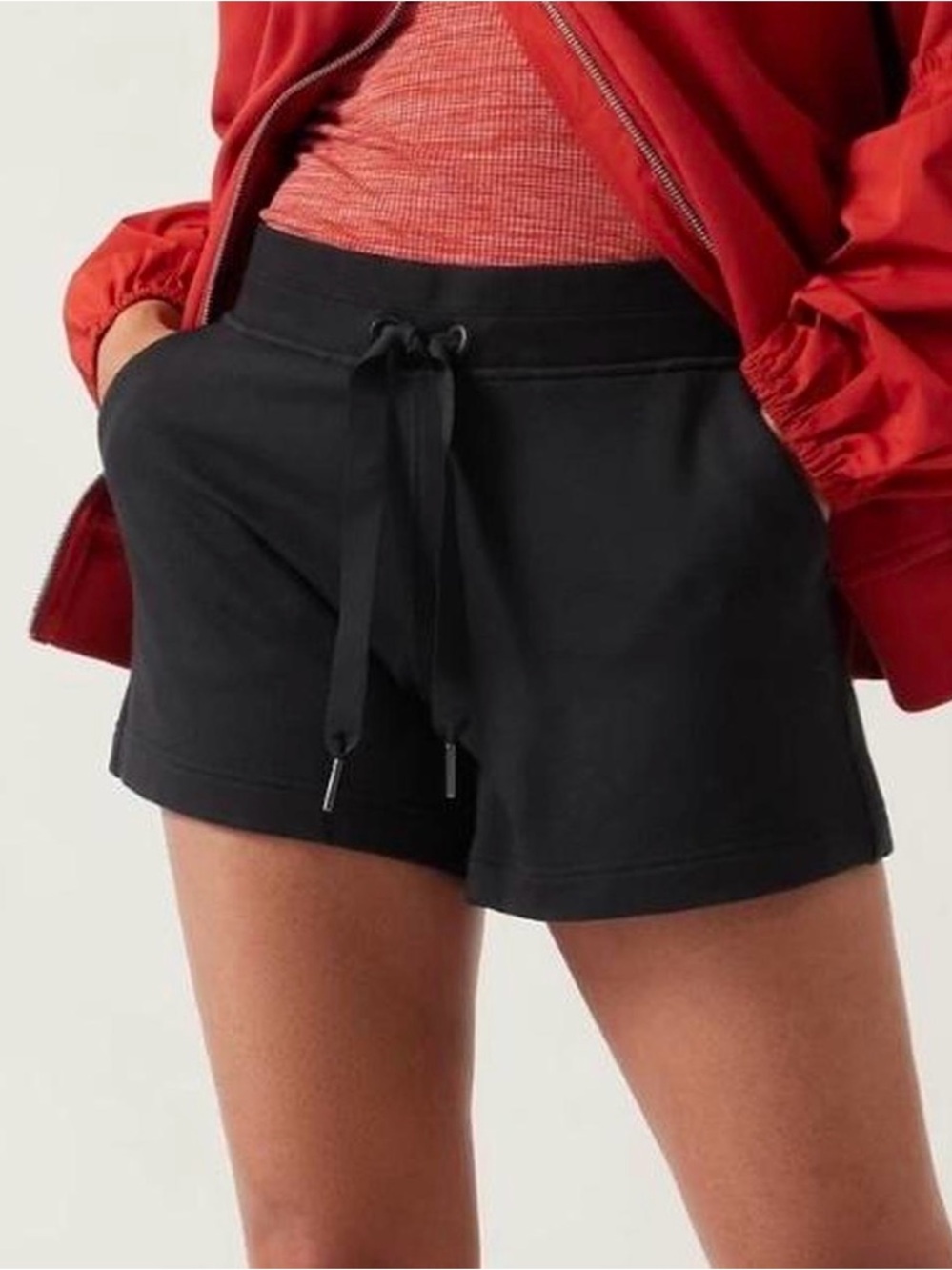 Athleta Black Drawstring Sweat shorts Athletic Shorts